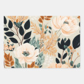 秋植物性シームレスフローラルパターン ラッピングペーパーシート (正面3)