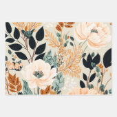 秋植物性シームレスフローラルパターン ラッピングペーパーシート (正面2)