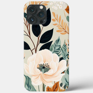 秋植物性シームレスフローラルパターン iPhone 13 PRO MAXケース