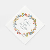 秋植物性ベビーシャワー スタンダードランチョンナプキン (角)