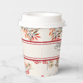 秋植物赤いの離れアイボリーのカスタマイズ 紙コップ (右)