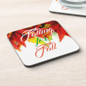 秋楓の葉赤に落エレガントちる コースター (左側)