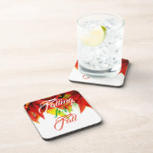 秋楓の葉赤に落エレガントちる コースター (右側)