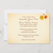 秋楓葉ハート結婚式招待状 招待状 (裏面)