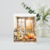 秋楽しむの色 |ハッピー秋 ポストカード (スタンド正面)