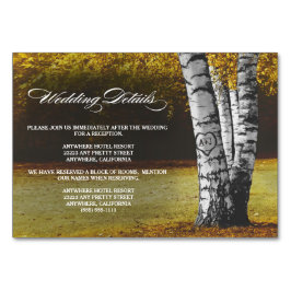 秋樺の木ツリーウェディングレセプション+ホテルカード テーブルナンバー