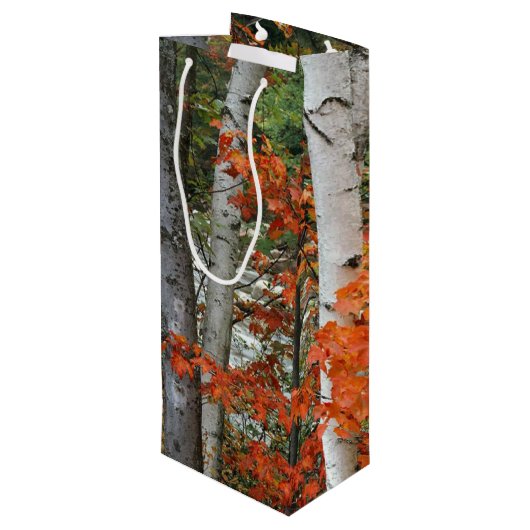 秋樺の木ツリーズサンクスギビング ワインギフトバッグ (裏面アングル)