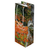 秋樺の木ツリーズサンクスギビング ワインギフトバッグ (正面アングル)