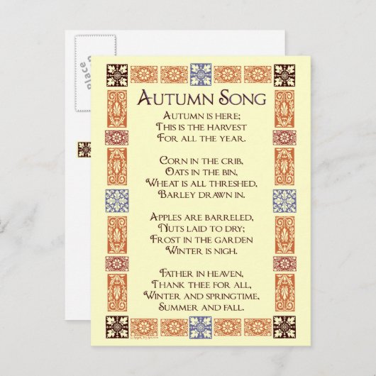 秋歌感謝詩はがき シーズンポストカード (正面/裏面)