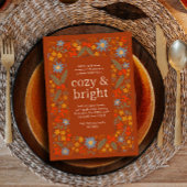 秋民俗フローラフレーム秋パーティー 招待状