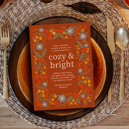 秋民俗フローラフレーム秋パーティー 招待状