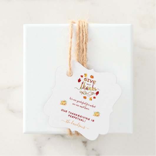 秋水の色の葉与え感謝していモノグラム フェイバータグ (インサイチュ)