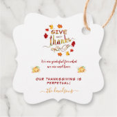 秋水の色の葉与え感謝していモノグラム フェイバータグ (裏面)