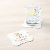 秋水の色の葉与え感謝していモノグラム ペーパーコースター (インサイチュ)