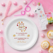 秋水の色の葉与え感謝していモノグラム ペーパープレート (パーティー)