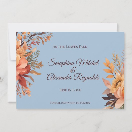 秋水の色素朴フローラ保存日付 招待状 (裏面)