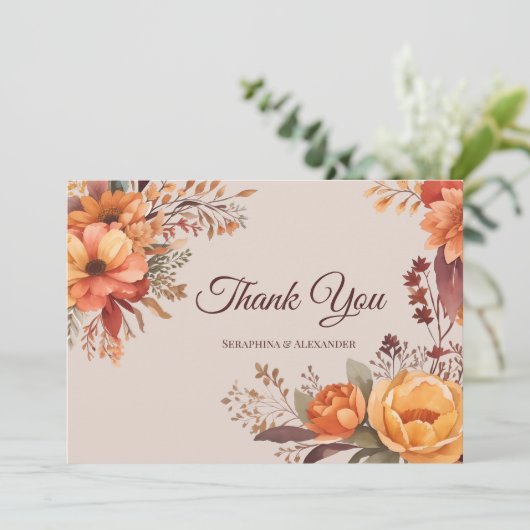 秋水の色素朴フローラ結婚サンキュー サンキューカード (スタンド正面)