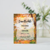 秋水の色葉の結婚式日付を保存 ポストカード (スタンド正面)