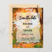 秋水の色葉の結婚式日付を保存 ポストカード (正面/裏面)