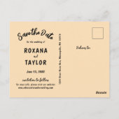 秋水の色葉の結婚式日付を保存 ポストカード (裏面)