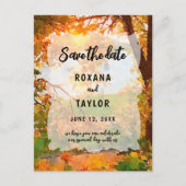 秋水の色葉の結婚式日付を保存 ポストカード (正面)