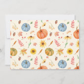 秋水彩かぼちゃフォト子供の誕生日 招待状 (裏面)