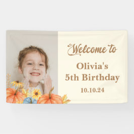 秋水彩かぼちゃフォト子供の誕生日 横断幕