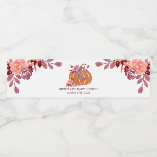 秋水彩かぼちゃフローラ水瓶ラベル ペットボトルラベル (シングルラベル)