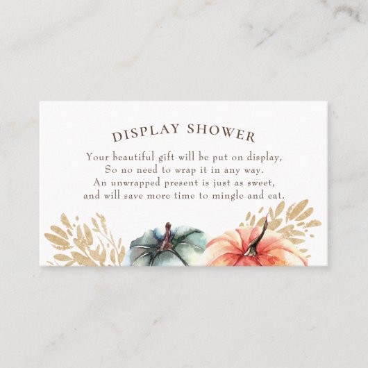 秋水彩かぼちゃ小麦陳列シャワー 名刺 (正面)