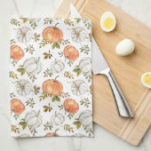 秋水彩かぼちゃ模様 キッチンタオル (四つ折り)