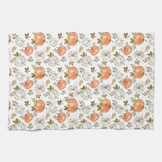 秋水彩かぼちゃ模様 キッチンタオル (横)