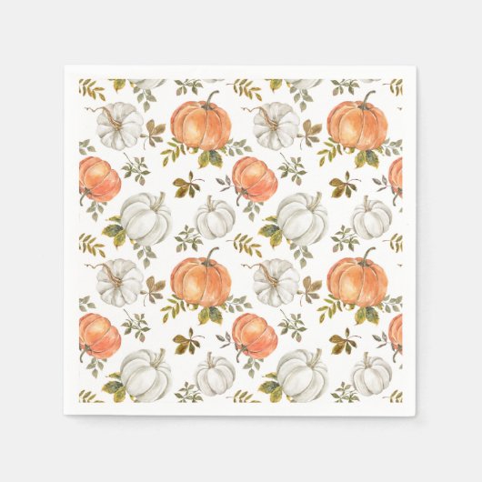 秋水彩かぼちゃ模様 スタンダードカクテルナプキン (正面)