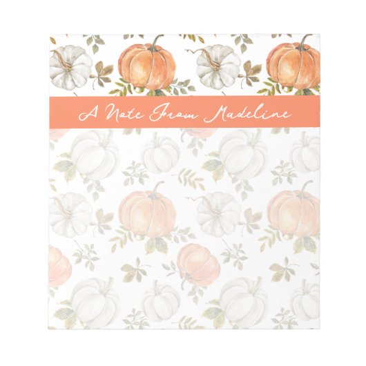 秋水彩かぼちゃ模様 ノートパッド (正面)