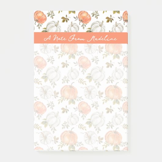 秋水彩かぼちゃ模様 ポストイット (正面)