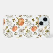 秋水彩かぼちゃ模様 iPhone 15ケース (裏面横)