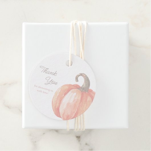 秋水彩かぼちゃ赤ちゃんシャワーありがとう フェイバータグ (インサイチュ)