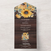 秋水彩ひまわり結婚の花 オールインワン招待状 (内側)