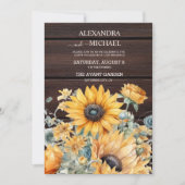 秋水彩ひまわり結婚の花 招待状 (正面)
