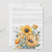秋水彩ひまわり結婚の花 招待状 (裏面)
