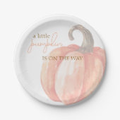 秋水彩オレンジカボチャ赤ちゃんシャワー ペーパープレート (正面)