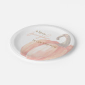 秋水彩オレンジカボチャ赤ちゃんシャワー ペーパープレート (アングル)