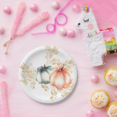 秋水彩カボチャ小麦シャワー紙プレート ペーパープレート (パーティー)