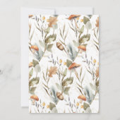 秋水彩キツネ |ウッドランド秋の赤ちゃんシャワー 招待状 (裏面)