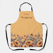 秋水彩フラワーカボチャ色 エプロン (正面)