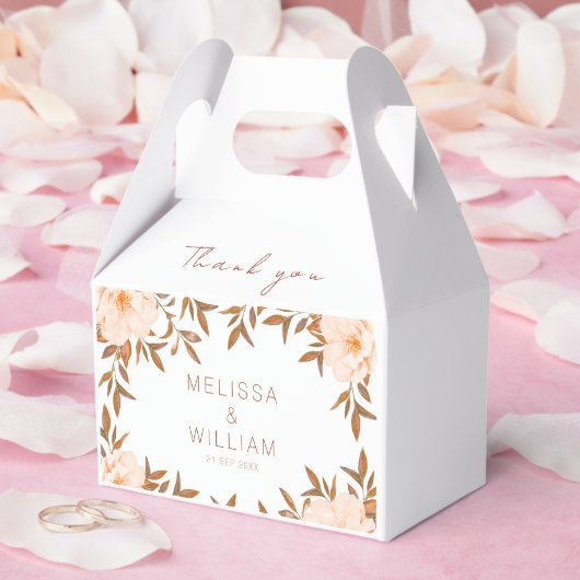秋水彩フローラアイボリー結婚ズサンキュー フェイバーボックス (ウェディング)