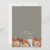 秋水彩フローラオングレー結婚ズ 招待状 (裏面)