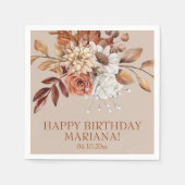 秋水彩フローラオンタウペバースデーパーティー スタンダードカクテルナプキン (正面)