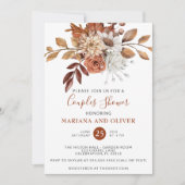 秋水彩フローラカップルのシャワー 招待状 (正面)