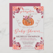 秋水彩フローラカボチャ赤ちゃんシャワー 招待状 (正面/裏面)