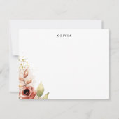 秋水彩フローラパーソナライズされたフラットノートカード 招待状 (正面)